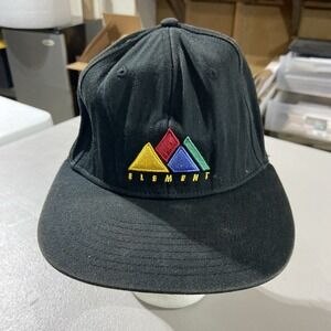 Element Mountains Logo Embroidered Hat Adult Black Adjustable Snapback Cap